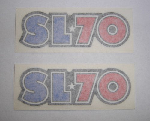 (07) Side Cover Decal Set Honda SL70 K0-hondanuts-Z50-CT70-QA50-SL70-XR75-parts-NOS-OEM-Honda