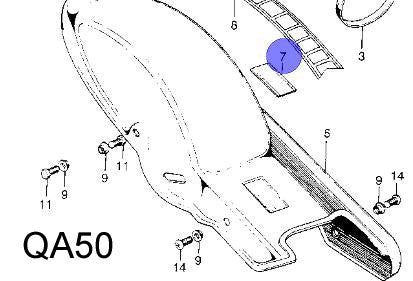 (07) Decal Muffler Warning Honda QA50-hondanuts-Z50-CT70-QA50-SL70-XR75-parts-NOS-OEM-Honda