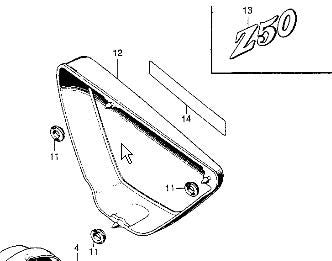 (14) Decal Side Warning Honda Z50K3-K6-hondanuts-Z50-CT70-QA50-SL70-XR75-parts-NOS-OEM-Honda