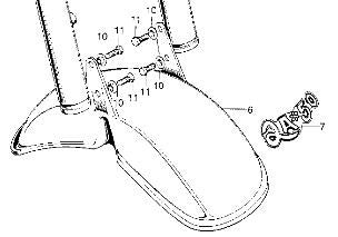 Decal Front Fender Honda QA50K0-hondanuts-Z50-CT70-QA50-SL70-XR75-parts-NOS-OEM-Honda