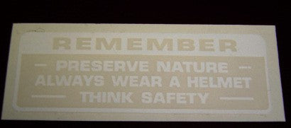 Decal Preserve Nature Honda Z50 K3-K6 CT70K1-1980-hondanuts-Z50-CT70-QA50-SL70-XR75-parts-NOS-OEM-Honda