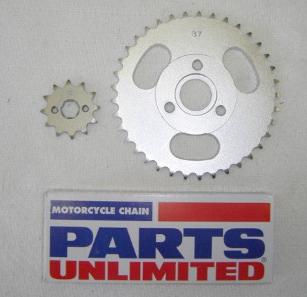 Drive Chain and Silver Sprocket Kit Honda Minitrail Z50 Z50R-hondanuts-Z50-CT70-QA50-SL70-XR75-parts-NOS-OEM-Honda