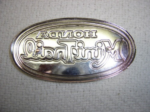 Gas Tank Badge Emblem Set Honda Z50K2 Minitrail-hondanuts-Z50-CT70-QA50-SL70-XR75-parts-NOS-OEM-Honda