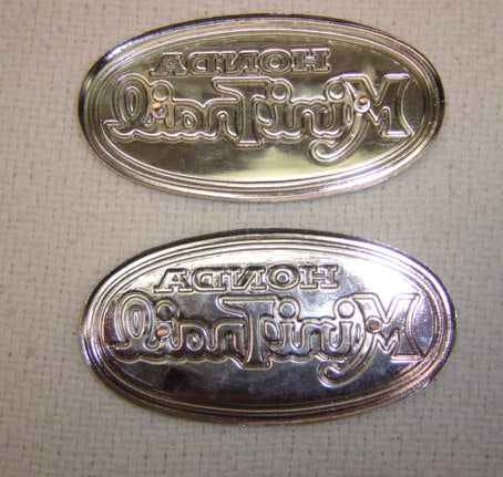 (22A) Gas Tank Badge Emblem Set Honda Z50K2 Minitrail-hondanuts-Z50-CT70-QA50-SL70-XR75-parts-NOS-OEM-Honda