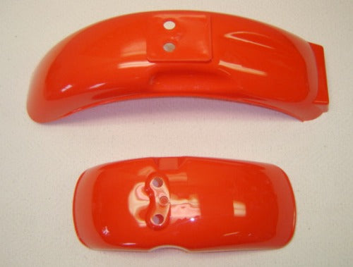 (01B) Fender Set Red New Material Honda Z50R 1979 to 1987-hondanuts-Z50-CT70-QA50-SL70-XR75-parts-NOS-OEM-Honda