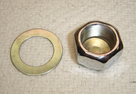 (13A, 14A) Steering Stem Nut W/ Washer Honda Z50 CT70-hondanuts-Z50-CT70-QA50-SL70-XR75-parts-NOS-OEM-Honda