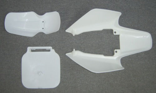 (01A, 02A) Plastics Set White Honda Z50R 1988 to 1999-hondanuts-Z50-CT70-QA50-SL70-XR75-parts-NOS-OEM-Honda