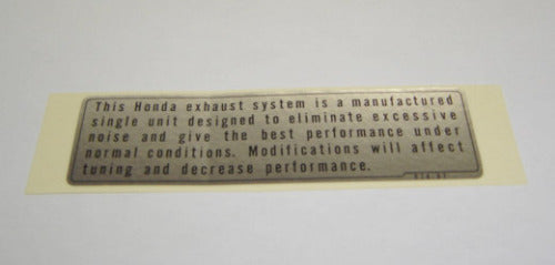 (07) Decal Muffler Warning Honda Z50K3-1978 Z50R OEM-hondanuts-Z50-CT70-QA50-SL70-XR75-parts-NOS-OEM-Honda