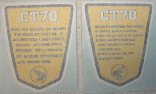 Side Frame Decal Honda CT70K2-hondanuts-Z50-CT70-QA50-SL70-XR75-parts-NOS-OEM-Honda