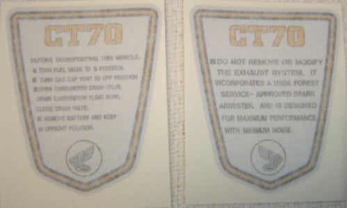 Side Frame Decal Honda CT70K3-77-hondanuts-Z50-CT70-QA50-SL70-XR75-parts-NOS-OEM-Honda