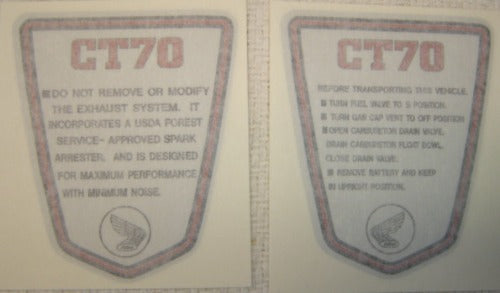 Side Frame Decal Honda CT70 78-79-hondanuts-Z50-CT70-QA50-SL70-XR75-parts-NOS-OEM-Honda