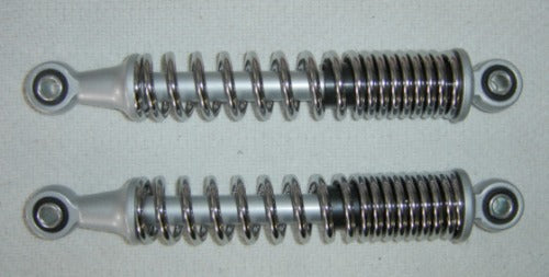 (01) Rear Shock Set Honda Minitrail Z50 K3-77 Chrome-hondanuts-Z50-CT70-QA50-SL70-XR75-parts-NOS-OEM-Honda