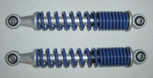 (01C) Rear Shock Set Honda Minitrail Z50R 1985-86 Blue-hondanuts-Z50-CT70-QA50-SL70-XR75-parts-NOS-OEM-Honda