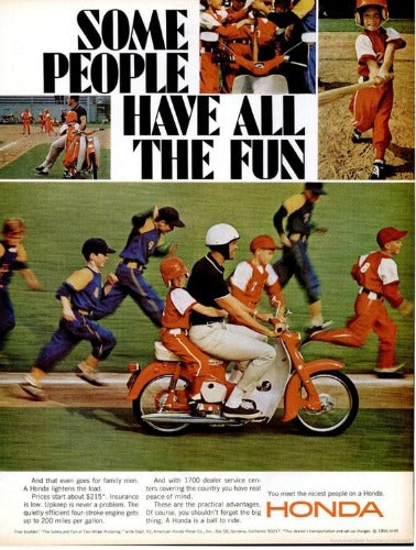 1960's Honda Sales Advertisement-hondanuts-Z50-CT70-QA50-SL70-XR75-parts-NOS-OEM-Honda