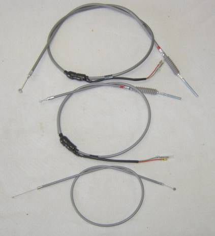 (01C) Honda Z50 K1 Minitrail  Reproduction Gray Cable Set Throttle and Brake Cables-hondanuts-Z50-CT70-QA50-SL70-XR75-parts-NOS-OEM-Honda