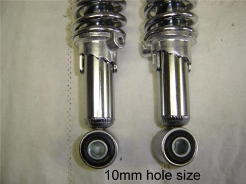 (01) Rear Shock Set Honda SL70 XL70 XR75 Chrome-hondanuts-Z50-CT70-QA50-SL70-XR75-parts-NOS-OEM-Honda