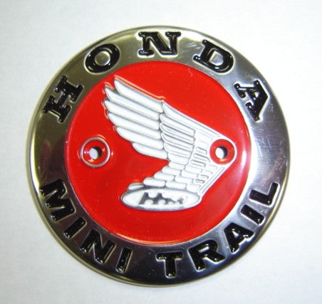 (23/24) Gas Tank Badges Honda  Z50 Minitrail K0 K1 Round  Emblems Set with Screws-hondanuts-Z50-CT70-QA50-SL70-XR75-parts-NOS-OEM-Honda