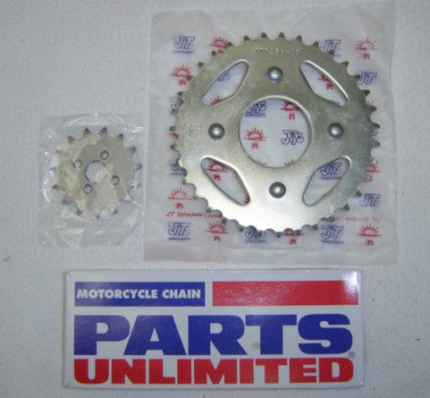 Drive Chain and Sprocket Kit Honda CT70 SL70 XR75 XR80-hondanuts-Z50-CT70-QA50-SL70-XR75-parts-NOS-OEM-Honda