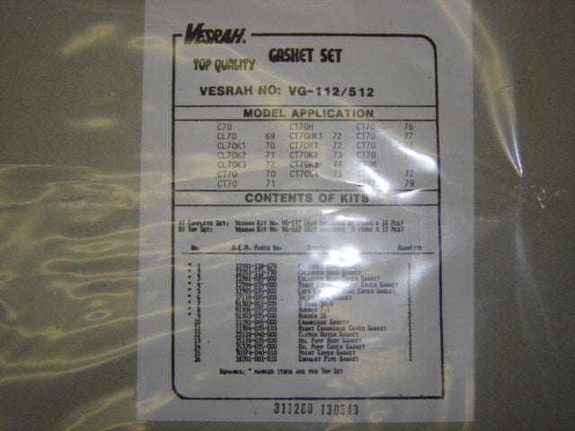 Gasket Kit Honda CT70 K0-79 VG-112
