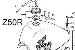 Decal Gas Tank Warning Honda Z50 '76-'78 Z50R '79-'87-hondanuts-Z50-CT70-QA50-SL70-XR75-parts-NOS-OEM-Honda