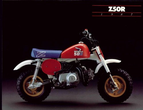 1987 Honda Z50R Sales Brochure-hondanuts-Z50-CT70-QA50-SL70-XR75-parts-NOS-OEM-Honda