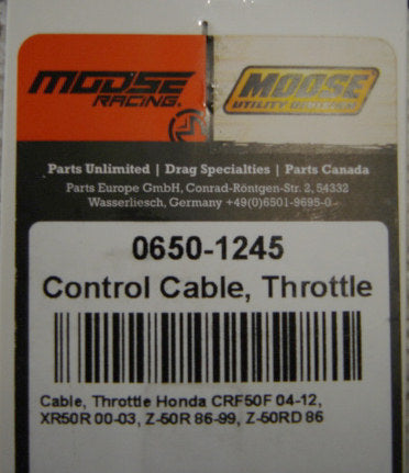 Throttle Cable Honda Z50R 1986-99 Moose-hondanuts-Z50-CT70-QA50-SL70-XR75-parts-NOS-OEM-Honda