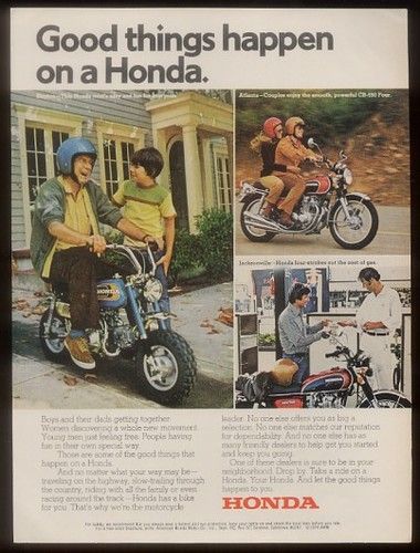1970's Honda Sales Advertisement-hondanuts-Z50-CT70-QA50-SL70-XR75-parts-NOS-OEM-Honda