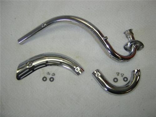 (09B) Exhaust Headpipe with Heat Shields Kit Honda Z50 K0 K1-hondanuts-Z50-CT70-QA50-SL70-XR75-parts-NOS-OEM-Honda