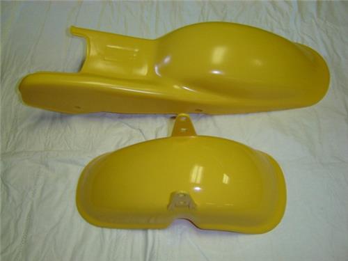 (06C) Fender Set Honda QA50 K0 Yellow Plastic-hondanuts-Z50-CT70-QA50-SL70-XR75-parts-NOS-OEM-Honda